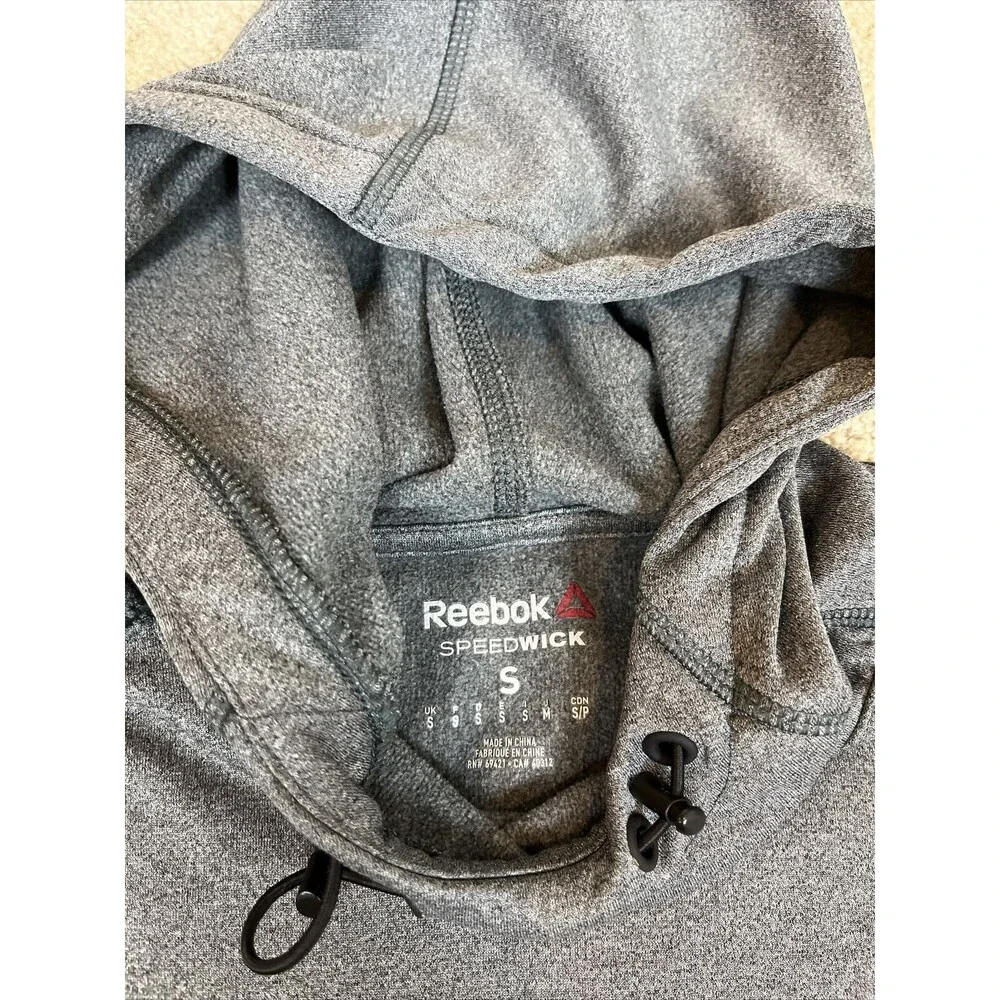 Reebok Hoodie Mens/ Teenagers Gray Printed Logo Speedwick Pull Over Jumper‎ Sz S